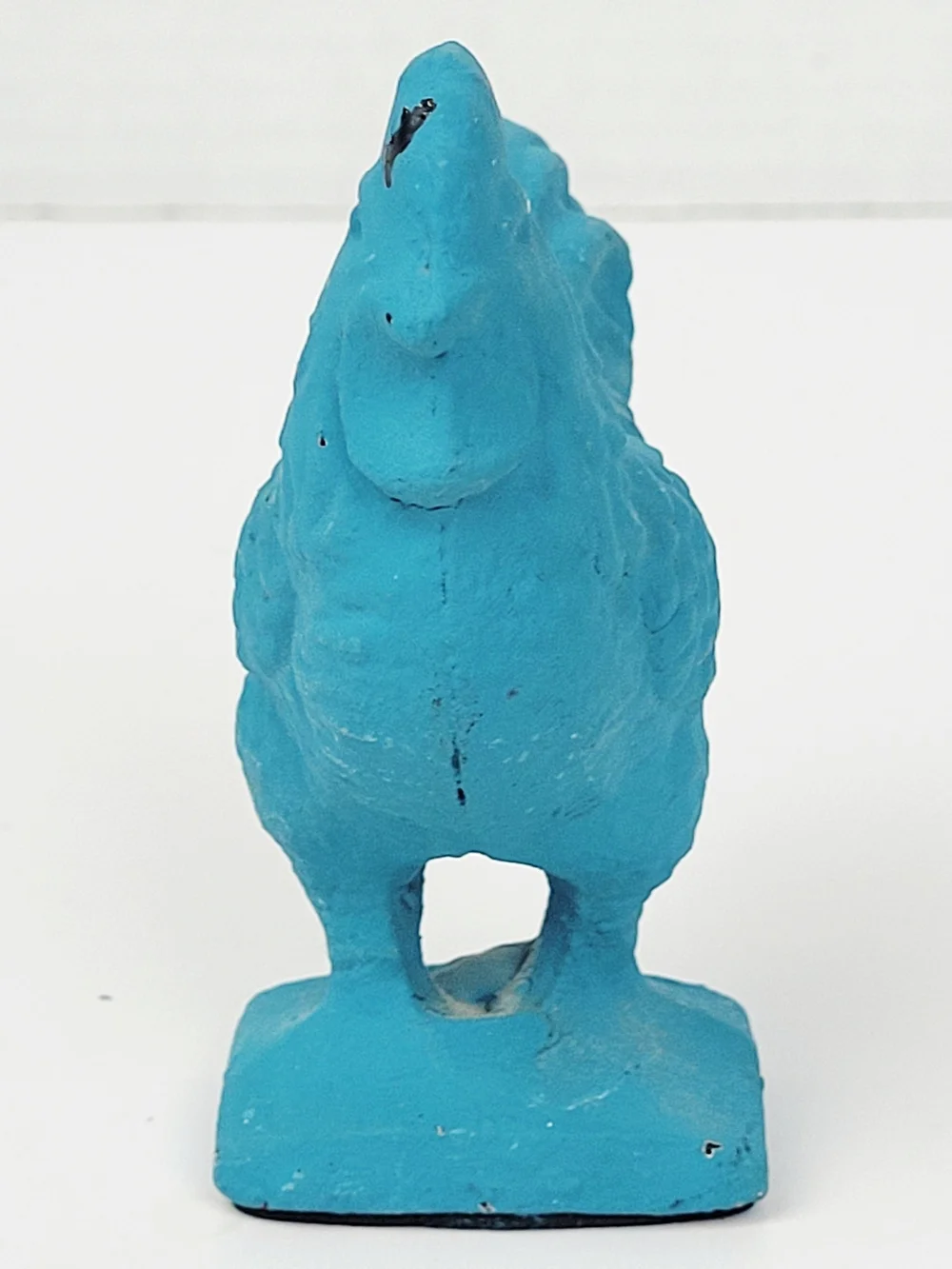 2~Vtg Cast Iron White Chicken/Hen Trinket Box~Blue Rooster~Rustic Farmcore